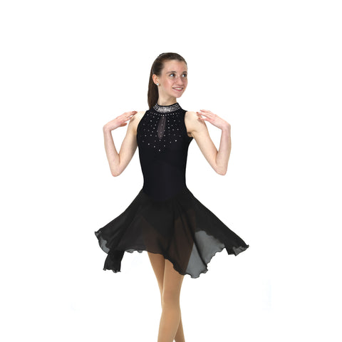 Solitaire Skatewear D22018 Keyhole Dance Dress, Plain or With Crystals