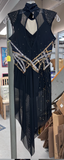 Beautiful Ready to Ship Black & Gold Dance Dress, Adult Small
