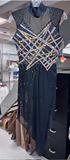 Beautiful Ready to Ship Black & Gold Dance Dress, Adult Small