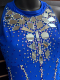 Del Arbour Ready to Ship Dress, Royal Blue with Crystals, Adult Small