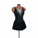 Solitaire Skatewear F22012R Fancy Cutwork Dress with Crystals