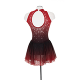 Solitaire Skatewear F25005P/R Solitaire Ombré Dress, Plain OR with Crystals