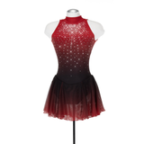 Solitaire Skatewear F25005P/R Solitaire Ombré Dress, Plain OR with Crystals