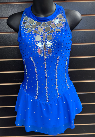 Del Arbour Ready to Ship Dress, Royal Blue with Crystals, Adult Small