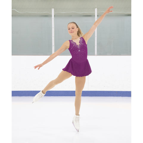 Solitaire Skatewear F22012R Fancy Cutwork Dress with Crystals