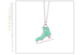 Enamel Pendant with Pavé Crystals Necklace
